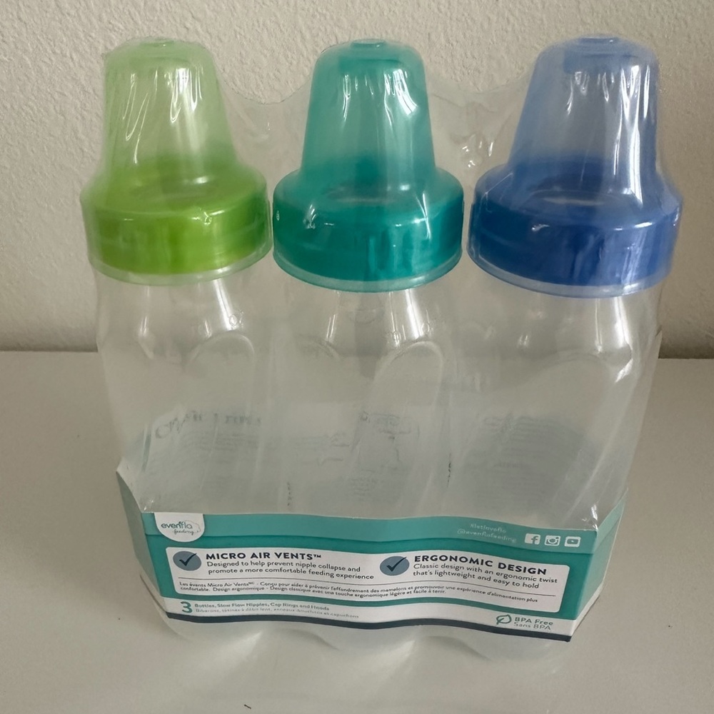 Evenflo 3 pack bottles 8 oz One Size
